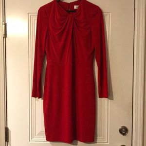 Red long sleeve dress Belle by Badgley Mischka